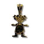 Gold Girl Charm Pendant with 4.95mm Zirconia - Image 3