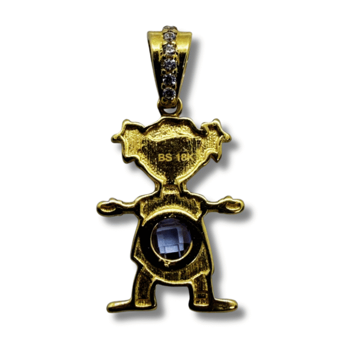 Gold Girl Charm Pendant with 4.95mm Zirconia - Image 6