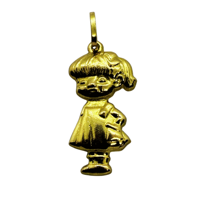 Doll Charm Pendant – 18k Yellow Gold - Image 1