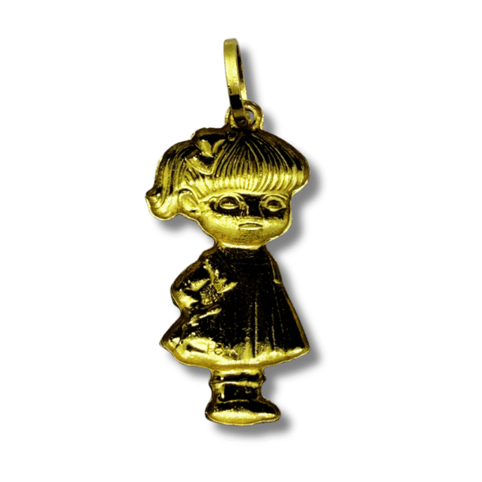 Doll Charm Pendant – 18k Yellow Gold - Image 3