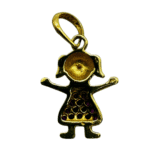 Girl Pendant with Pink Zirconias – 18k Yellow Gold - Image 3