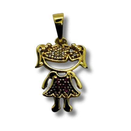 Doll Charm Pendant – 18k Yellow Gold