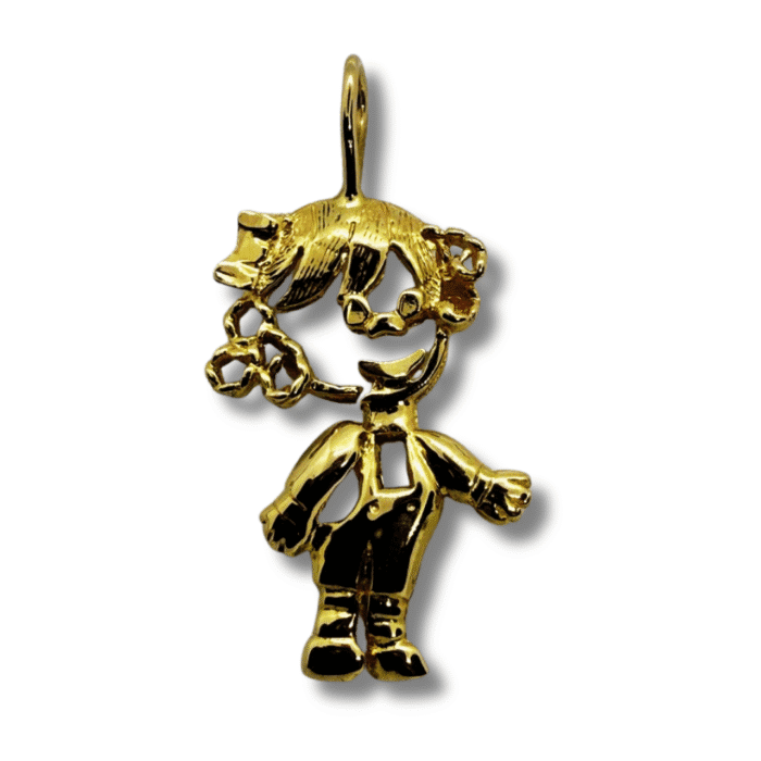 Doll Charm Pendant – 18k Yellow Gold - Image 1