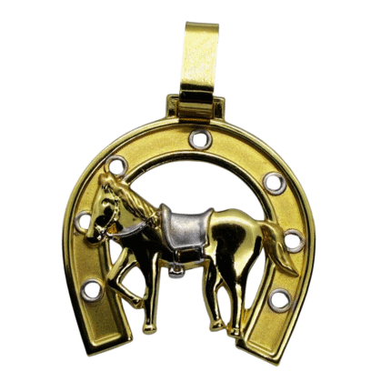 18K Yellow Gold Horse Pendant – Bold and Majestic