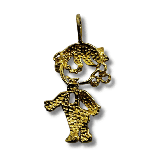 Doll Charm Pendant – 18k Yellow Gold - Image 3