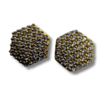 Hexagon Zirconia Earrings – 18K Yellow Gold