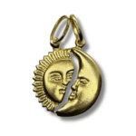 Sun and Moon Half Pendant – 18K Yellow Gold