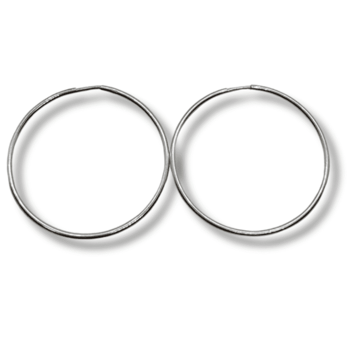 Hollow Hoop Earrings – 18K White Gold - Image 2