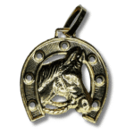 Horse Head and Horseshoe Pendant – 18K Yellow Gold - Image 4