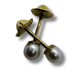 Pearl Stud Earrings – 18K Yellow Gold with Screw Backs - Image 3