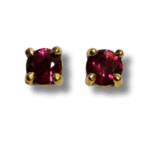 Ruby Stud Earrings – 2.95mm Gemstones in 18k Yellow Gold"