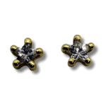 Star Zirconia Earrings – 18K Yellow Gold with Screw Backs