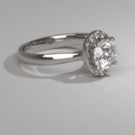 Anel Solitário Halo — Ouro Branco 14k com Diamante LGD