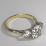 Anel Solitário Three Stone — Ouro Amarelo e Branco 18k com Diamantes LGD