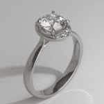 Anel Solitário Halo — Ouro Branco 14k com Diamante LGD